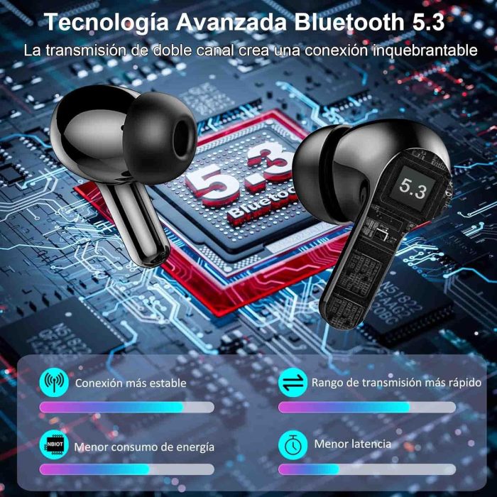 Auriculares Inalámbricos Bluetooth, Auriculares Bluetooth 5.3 HiFi Estéreo - Image 2