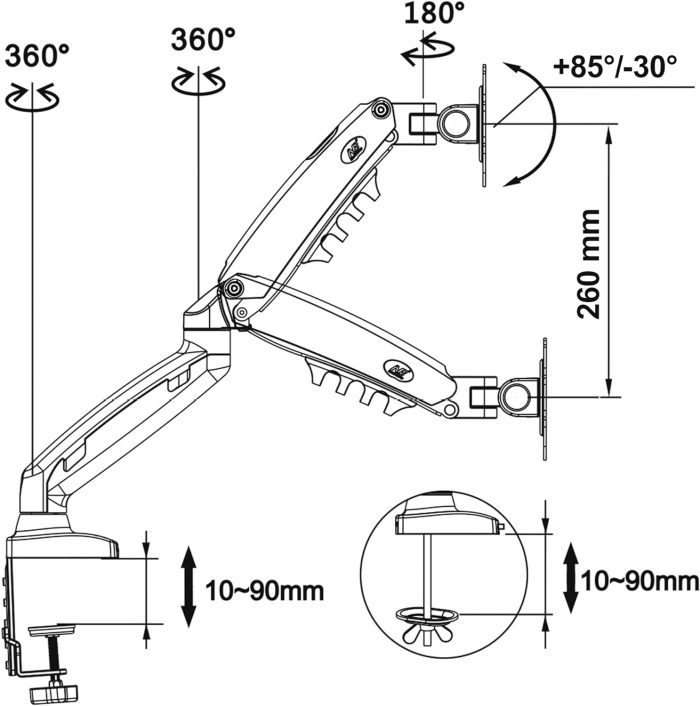 Ergosolid Suporte para ecrã de monitor de PC - Image 2